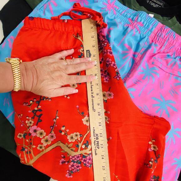 Natori Pants Womens Large Red Floral Print Lounge Sleepwear Drawstring Waist - Picture 7 of 8